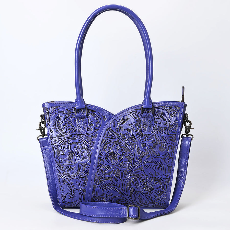 American Darling Western Tote Bag, Hand Tooled Genuine Leather, Floral Carved Design, Premium Craftsmanship & Everyday Carry