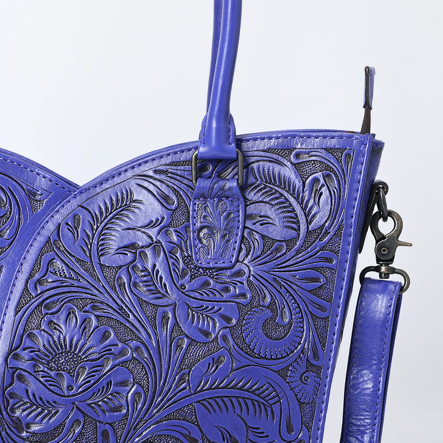 American Darling Western Tote Bag, Hand Tooled Genuine Leather, Floral Carved Design, Premium Craftsmanship & Everyday Carry