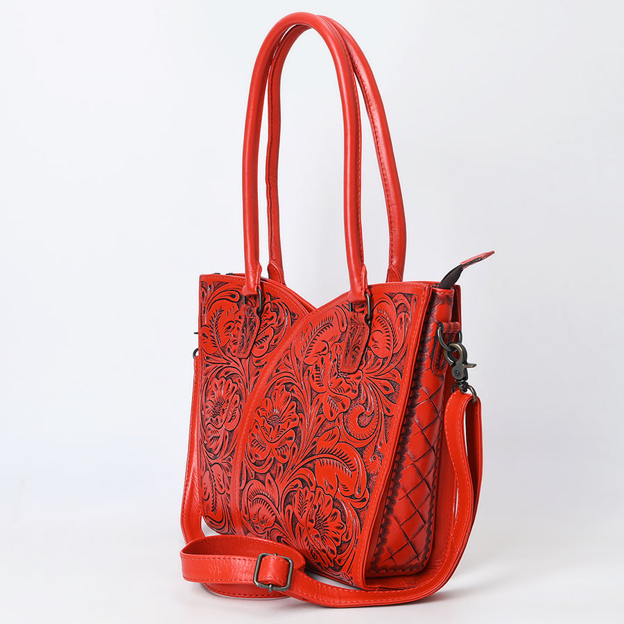 American Darling Western Tote Bag, Hand Tooled Genuine Leather, Floral Carved Design, Premium Craftsmanship & Everyday Carry