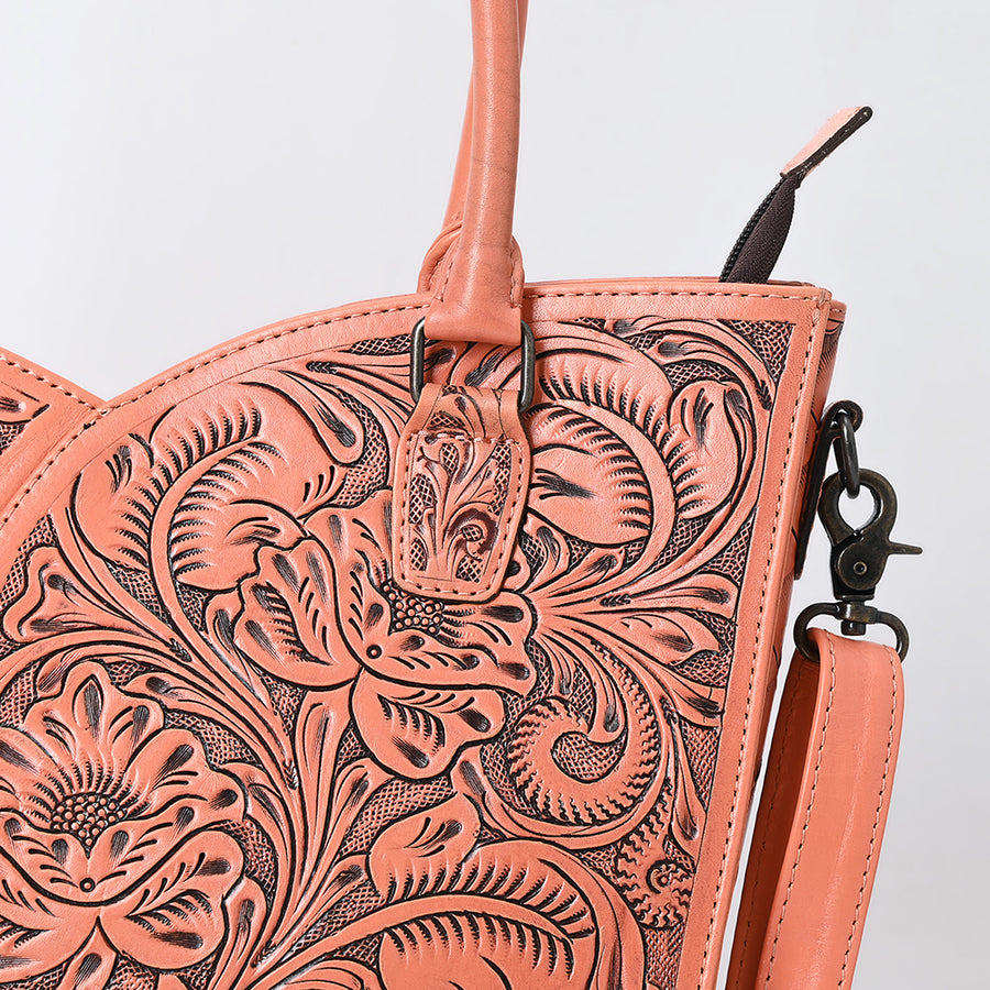 American Darling Western Tote Bag, Hand Tooled Genuine Leather, Floral Carved Design, Premium Craftsmanship & Everyday Carry
