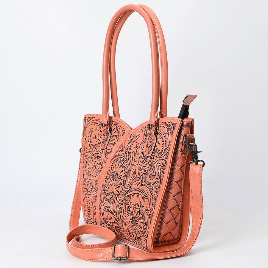 American Darling Western Tote Bag, Hand Tooled Genuine Leather, Floral Carved Design, Premium Craftsmanship & Everyday Carry