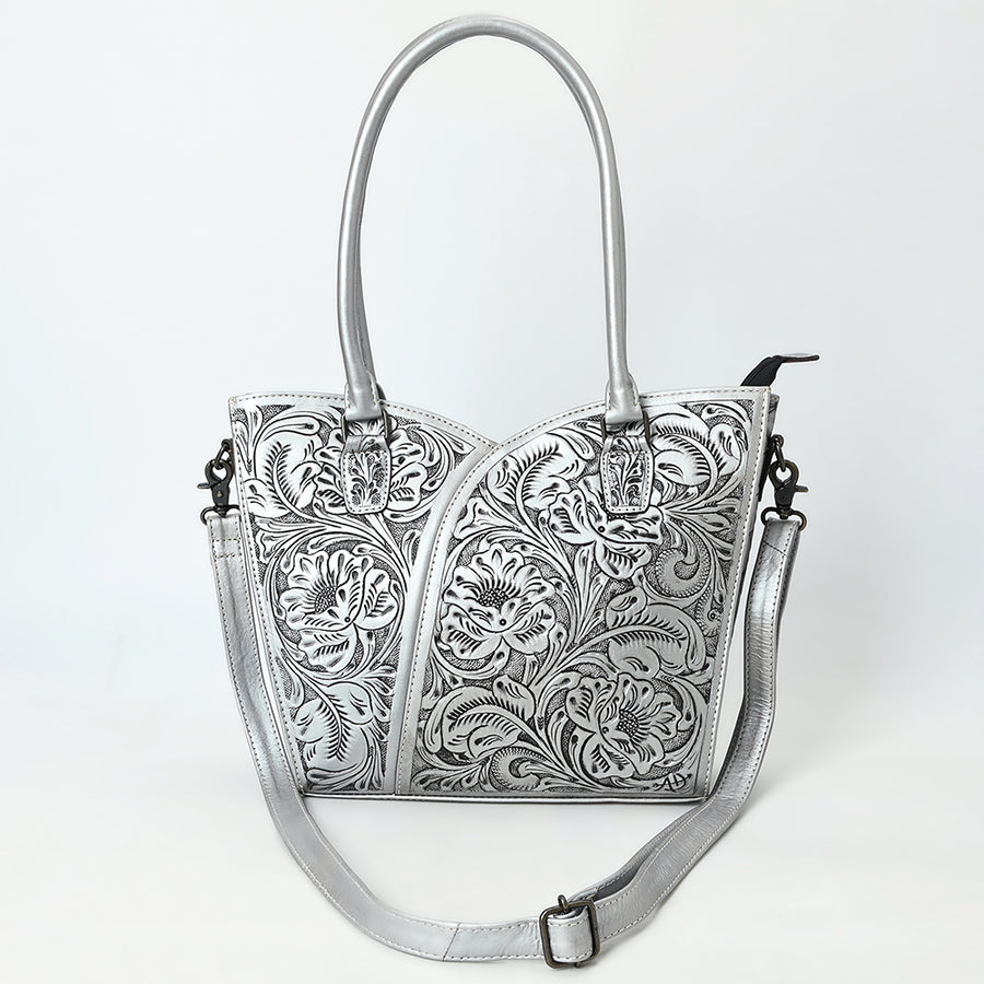 American Darling Western Tote Bag, Hand Tooled Genuine Leather, Floral Carved Design, Premium Craftsmanship & Everyday Carry