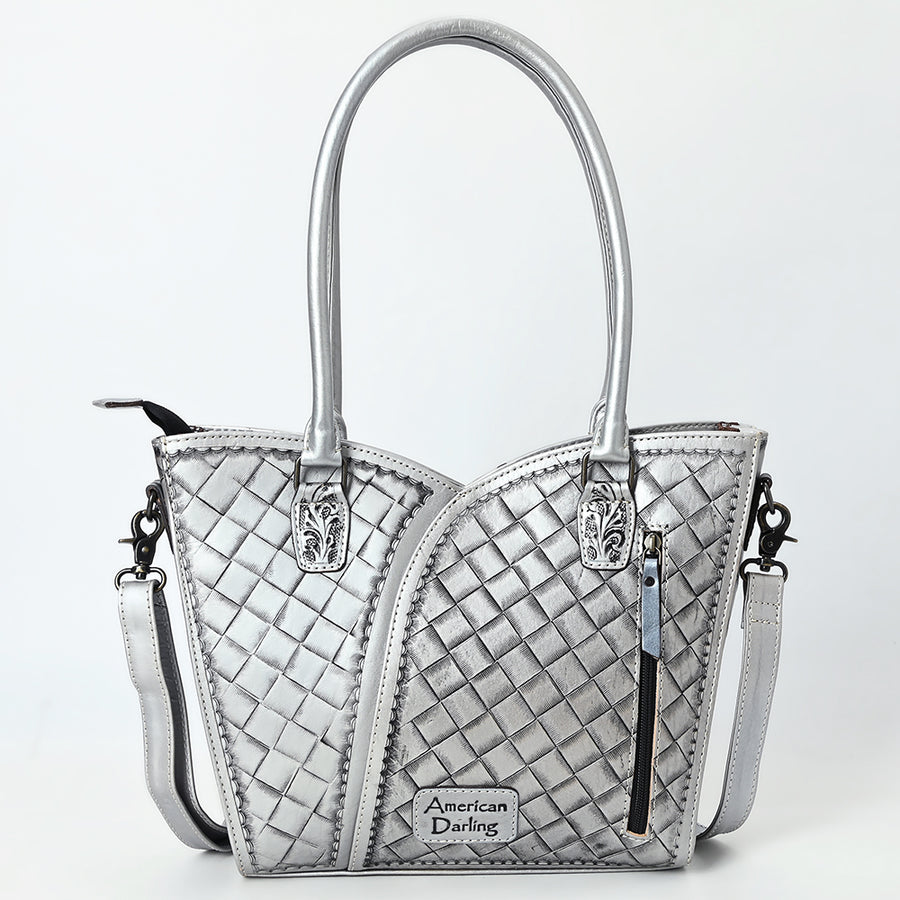 American Darling Western Tote Bag, Hand Tooled Genuine Leather, Floral Carved Design, Premium Craftsmanship & Everyday Carry