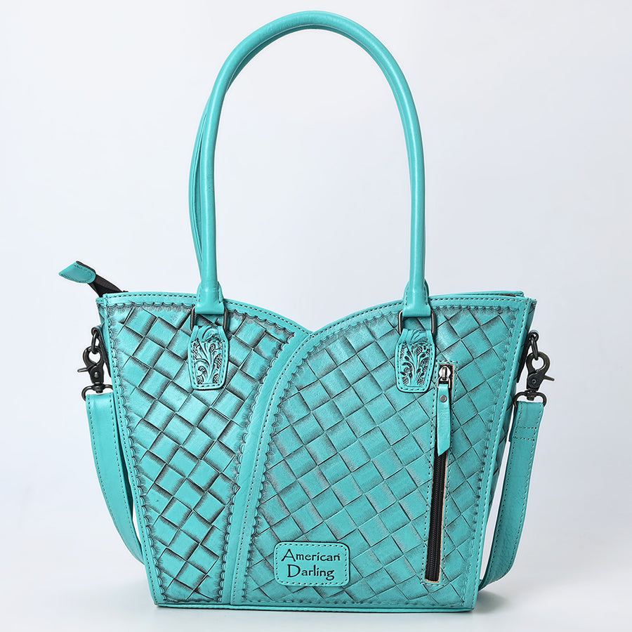 American Darling Western Tote Bag, Hand Tooled Genuine Leather, Floral Carved Design, Premium Craftsmanship & Everyday Carry