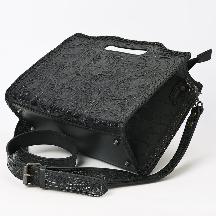 American Darling Western Hand-Tooled Genuine Leather Clutch Bag with Floral Carving, Premium Artisan Crafted Design