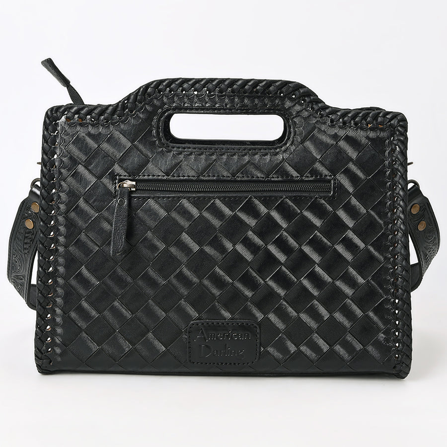 American Darling Western Hand-Tooled Genuine Leather Clutch Bag with Floral Carving, Premium Artisan Crafted Design