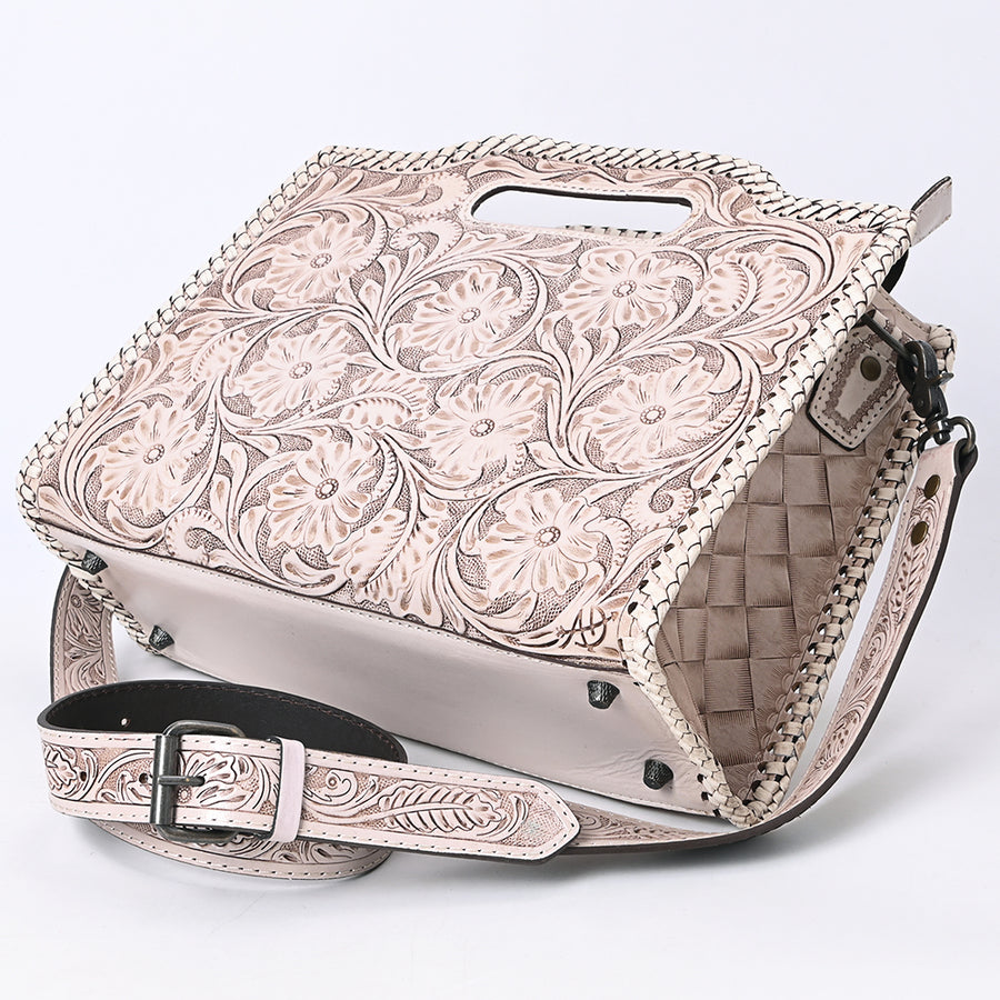 American Darling Western Hand-Tooled Genuine Leather Clutch Bag with Floral Carving, Premium Artisan Crafted Design