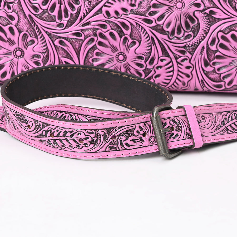 American Darling Western Hand-Tooled Genuine Leather Clutch Bag with Floral Carving, Premium Artisan Crafted Design