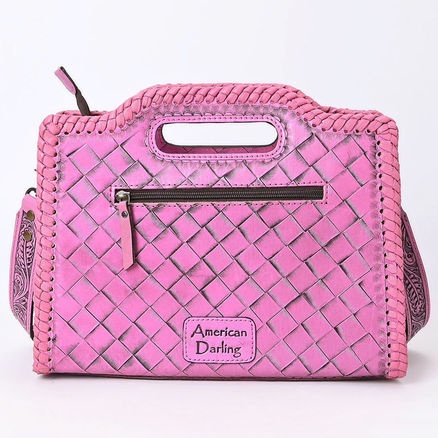 American Darling Western Hand-Tooled Genuine Leather Clutch Bag with Floral Carving, Premium Artisan Crafted Design