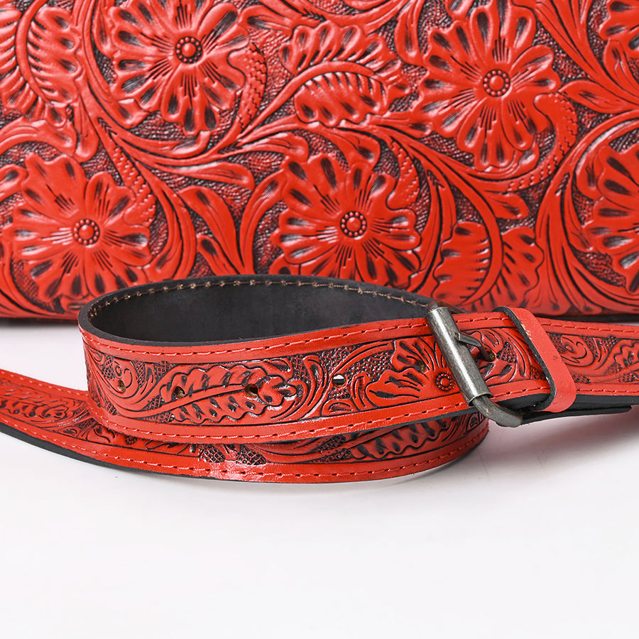 American Darling Western Hand-Tooled Genuine Leather Clutch Bag with Floral Carving, Premium Artisan Crafted Design