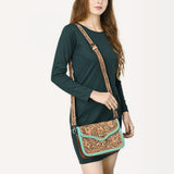 American Darling Crossbody Hand Tooled Genuine Leather women bag western handbag purse