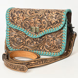 Crossbody Hand Tooled Genuine Leather women bag western handbag purse