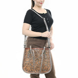 American Darling Adbg1478A Cross Body I Hand Tooled Crocodile Embossed Genuine Leather Women Bag Western Handbag Purse