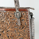 American Darling Adbg1478A Cross Body I Hand Tooled Crocodile Embossed Genuine Leather Women Bag Western Handbag Purse