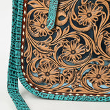 American Darling Adbg1478A Cross Body I Hand Tooled Crocodile Embossed Genuine Leather Women Bag Western Handbag Purse