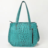 American Darling Adbg1478A Cross Body I Hand Tooled Crocodile Embossed Genuine Leather Women Bag Western Handbag Purse
