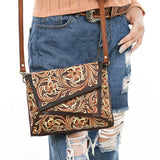 American Darling Adbga560 Cross Body I Hand Tooled Genuine Leather Women Bag Western Handbag Purse