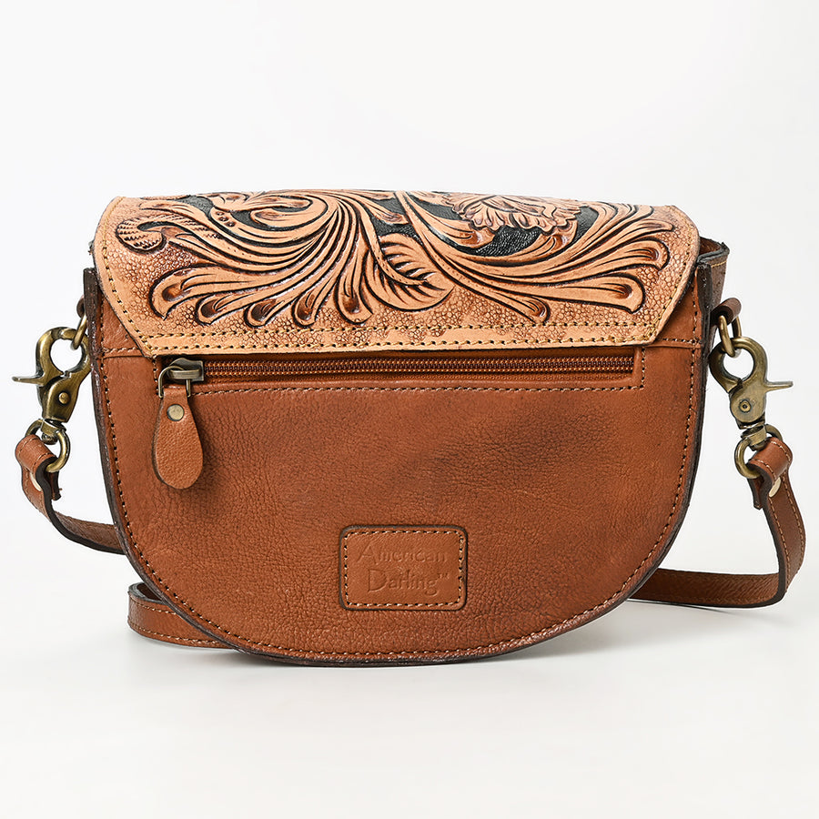 American Darling Hand Tooled Floral Carved Genuine Leather Small Cross body Bag Eco-Friendly Western Purse