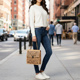 American Darling Briefcase Hair On Saddle Blanket Genuine Leather women bag western handbag purse