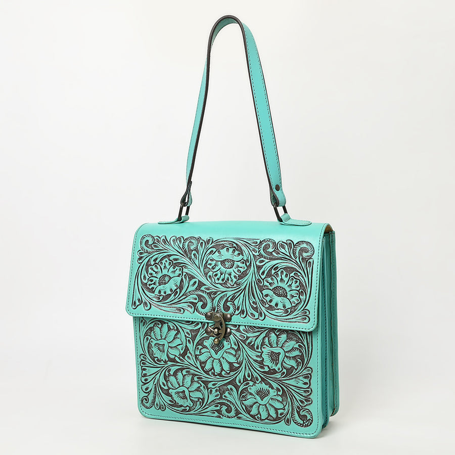 American Darling Briefcase Hand Tooled Genuine Leather women's Bag Western Handbag Purse | for Women - Uhorse
