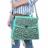 American Darling Adbgz841B Tote Hand Tooled Genuine Leather Women Bag Western Handbag Purse