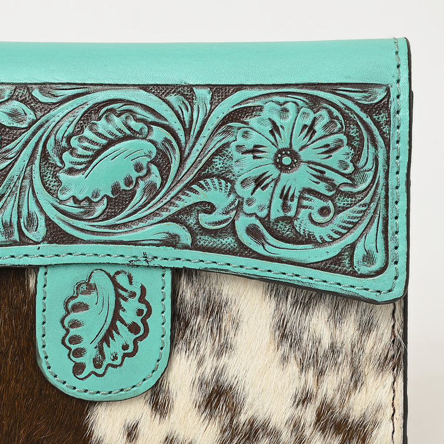 American Darling Wallet Hand Tooled Hair on Genuine Leather Western Women Bag | Handbag Purse Wallet| Wristlet