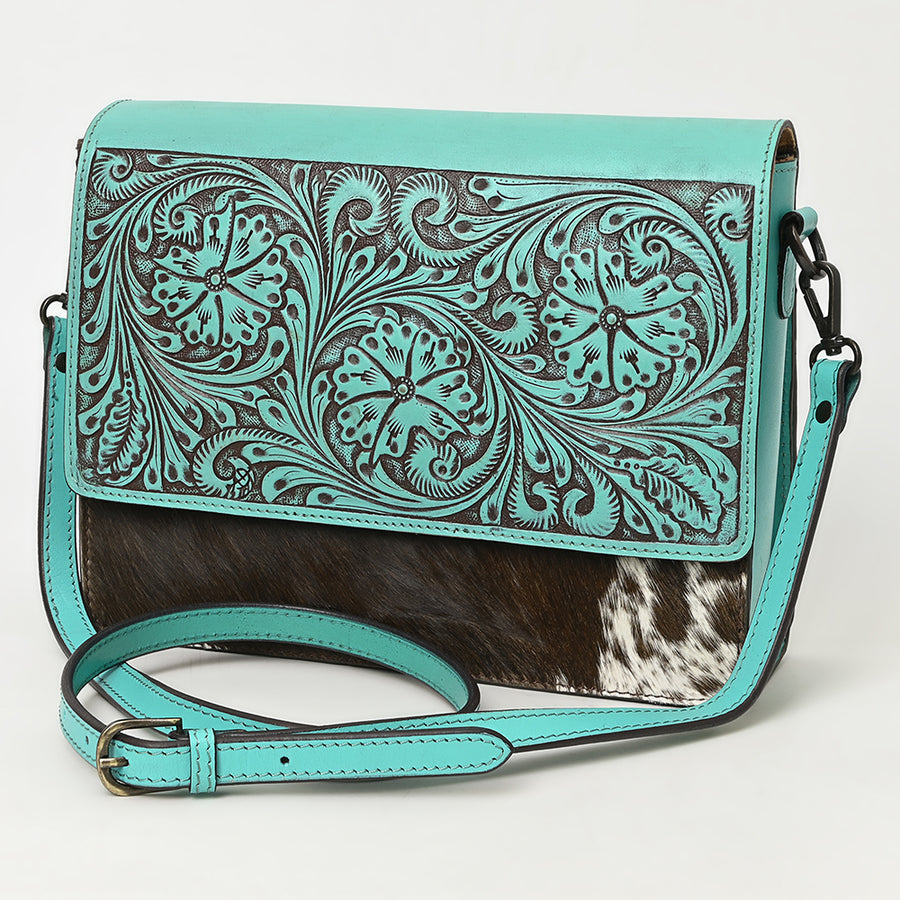 American Darling Cross Body Hand Tooled Hair-on Genuine Leather Western Women Bag Handbag Purse | Crossbody for - Uhorse