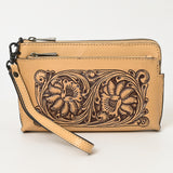 American Darling Adbgz844A Wristlet Hand Tooled Genuine Leather Women Bag Western Handbag Purse