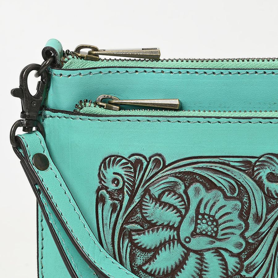 American Darling Wristlet Hand Tooled Genuine Leather Women Bag Western Handbag Purse