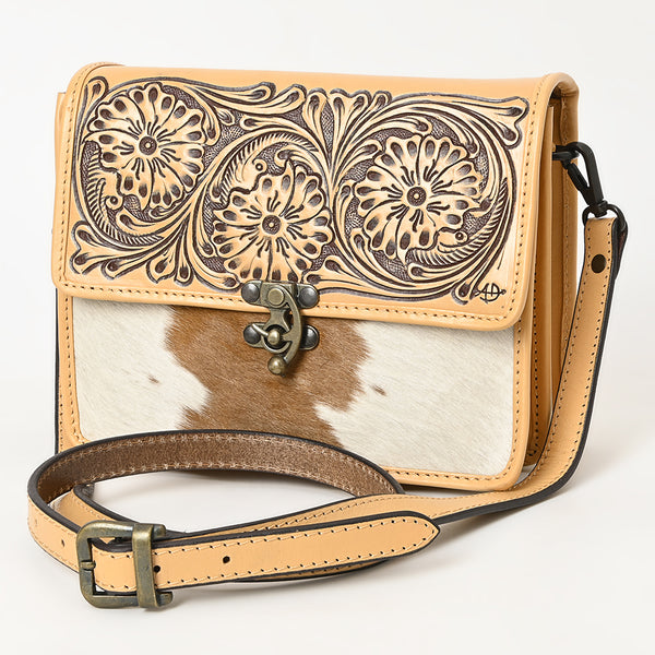 American Darling Cross Body Hand Tooled Hair on-Genuine Leather Western Women Bag Handbag Purse | Crossbody - Uhorse