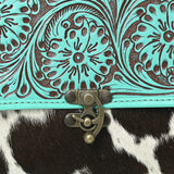 American Darling Cross Body Hand Tooled Hair on-Genuine Leather Western Women Bag Handbag Purse | Crossbody