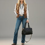 American Darling Tote Hand Tooled Genuine Leather Women Bag Western Handbag Purse | Travel Bags