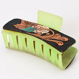 Beautifully Hand Tooled Women Ladies Hair Band Clip Clutch