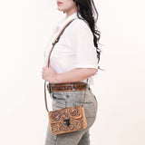 American Darling Crossbody Hand Tooled Genuine Leather Women Bag W.