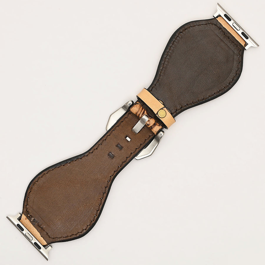 American Darling Beautifully Hand Tooled Painted Genuine Leather I watch Strap Men and Women Unisex