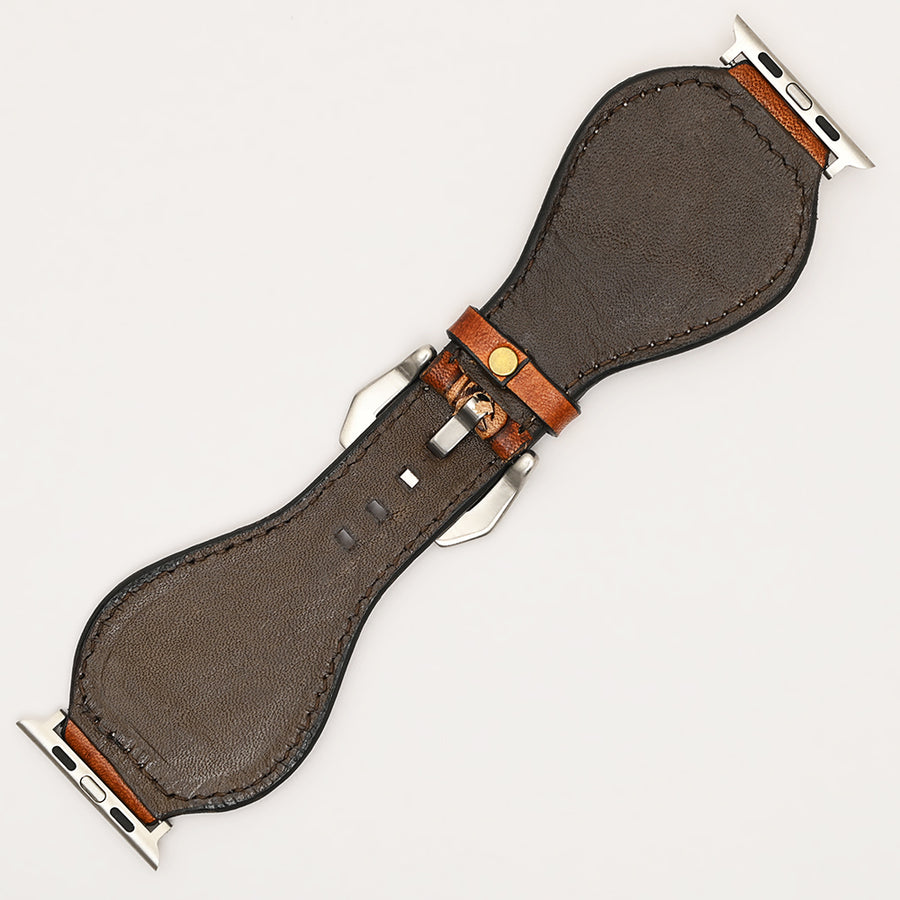 American Darling Beautifully Hand Tooled Painted Genuine Leather I watch Strap Men and Women Unisex