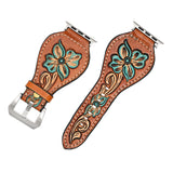 American Darling ADWAR140-41 Beautifully Hand Tooled Genuine American Leather I watch Strap Men and Women Unisex