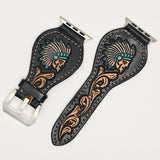 American Darling ADWAR144-45 Beautifully Hand Tooled Genuine American Leather I watch Strap Men and Women Unisex