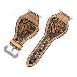 American Darling ADWAR145-45 Beautifully Hand Tooled Genuine American Leather I watch Strap Men and Women Unisex