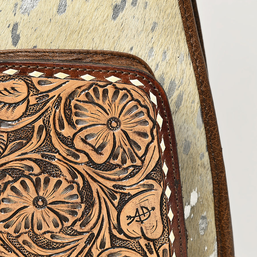 American Darling Sling Hand Tooled Hair-On Genuine Leather Western Women Bag |Sling | for