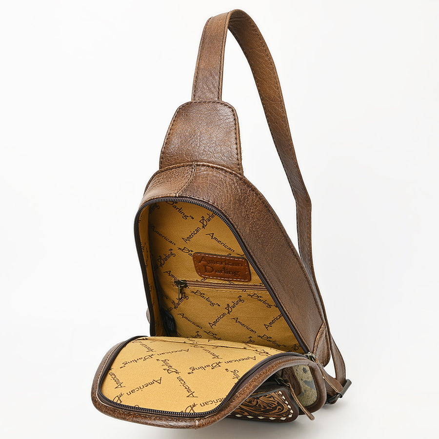 American Darling Sling Hand Tooled Hair-On Genuine Leather Western Women Bag |Sling | for