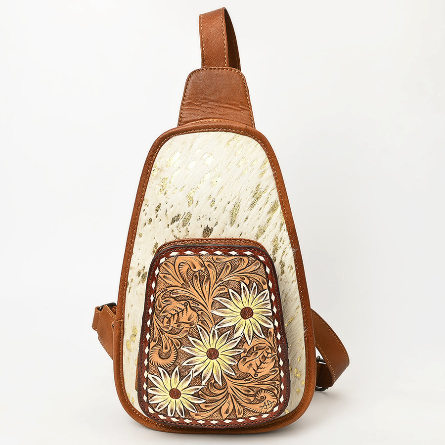 American Darling Sling Hand Tooled Hair-On Genuine Leather Western Women Bag |Sling | for