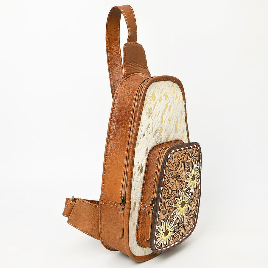 American Darling Sling Hand Tooled Hair-On Genuine Leather Western Women Bag |Sling | for