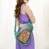 American Darling Sling Hand Tooled Saddle Blanket Genuine Leather women bag western handbag purse