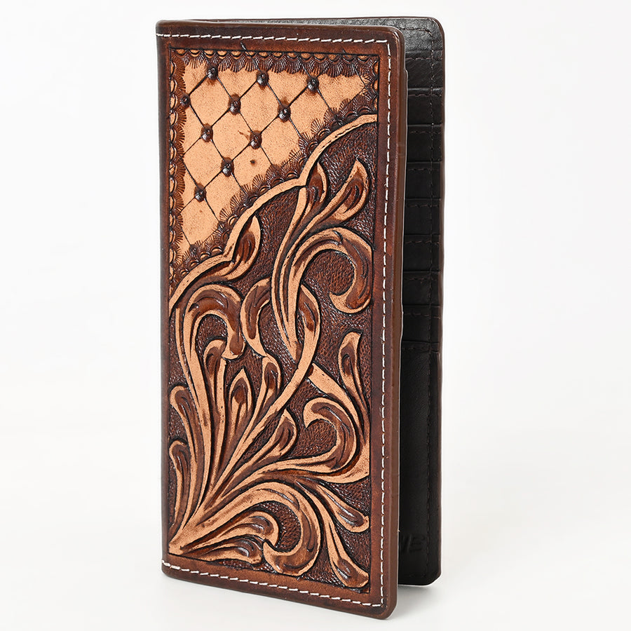 BAR H EQUINE Western Genuine Leather Hand Carved Rodeo Wallet For Men Women - Uhorse