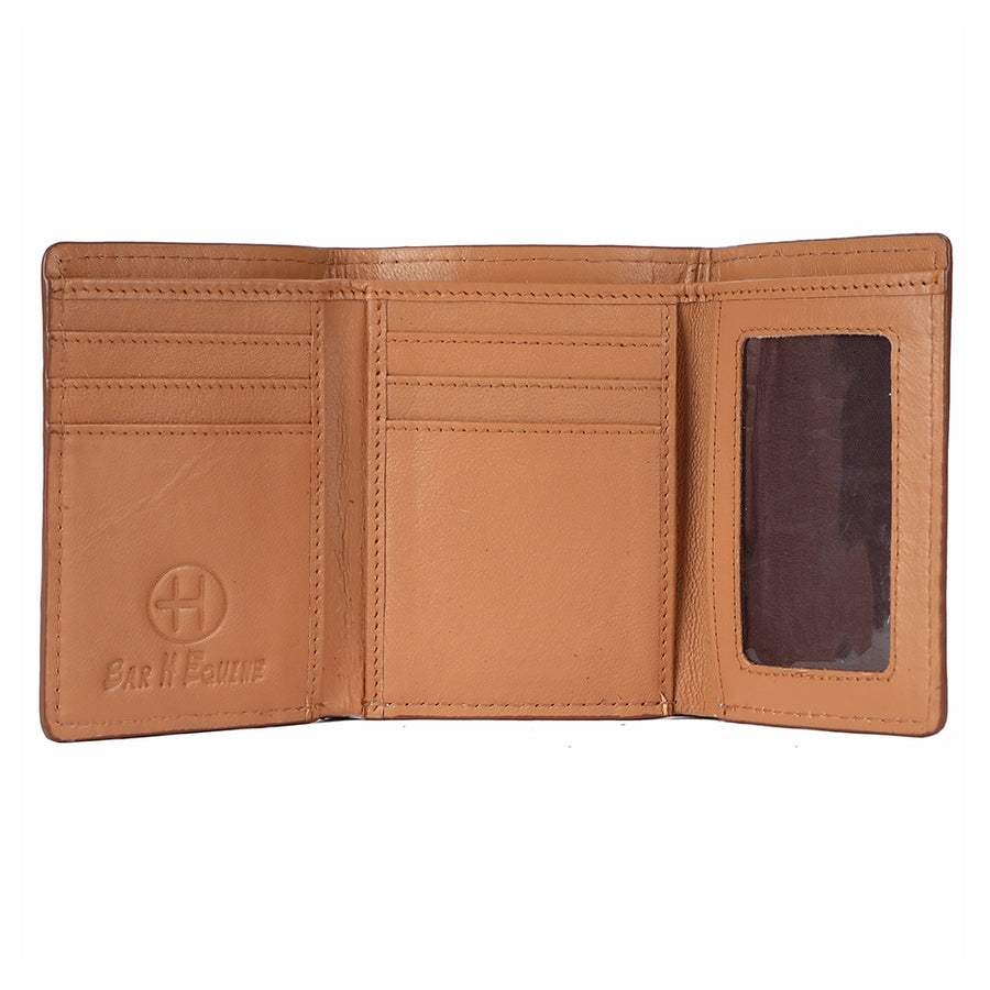 BAR H EQUINE Genuine Leather Rodeo - Bifold & Trifold Wallet For Men Women