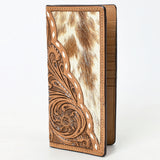 BAR H EQUINE Rodeo Floral Bifold Wallet For Men Women Hair-On Genuine Leather Tan - Uhorse
