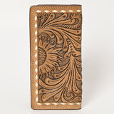 BAR H EQUINE Rodeo Floral Bifold & Trifold Wallet For Men Women Genuine Leather Tan