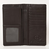 BAR H EQUINE Rodeo Floral Bifold & Trifold Wallet For Men Women HairOn Genuine Leather Brown