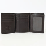 BAR H EQUINE Rodeo Floral Bifold & Trifold Wallet For Men Women HairOn Genuine Leather Brown